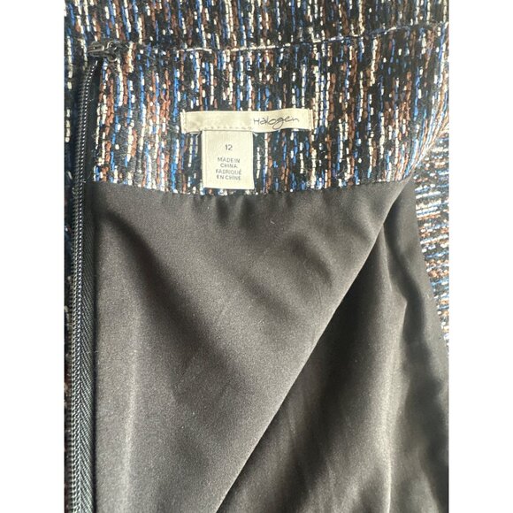 Halogen Womens Textured Pencil Skirt Size 12 Blue/Black Polyester - Picture 6 of 9